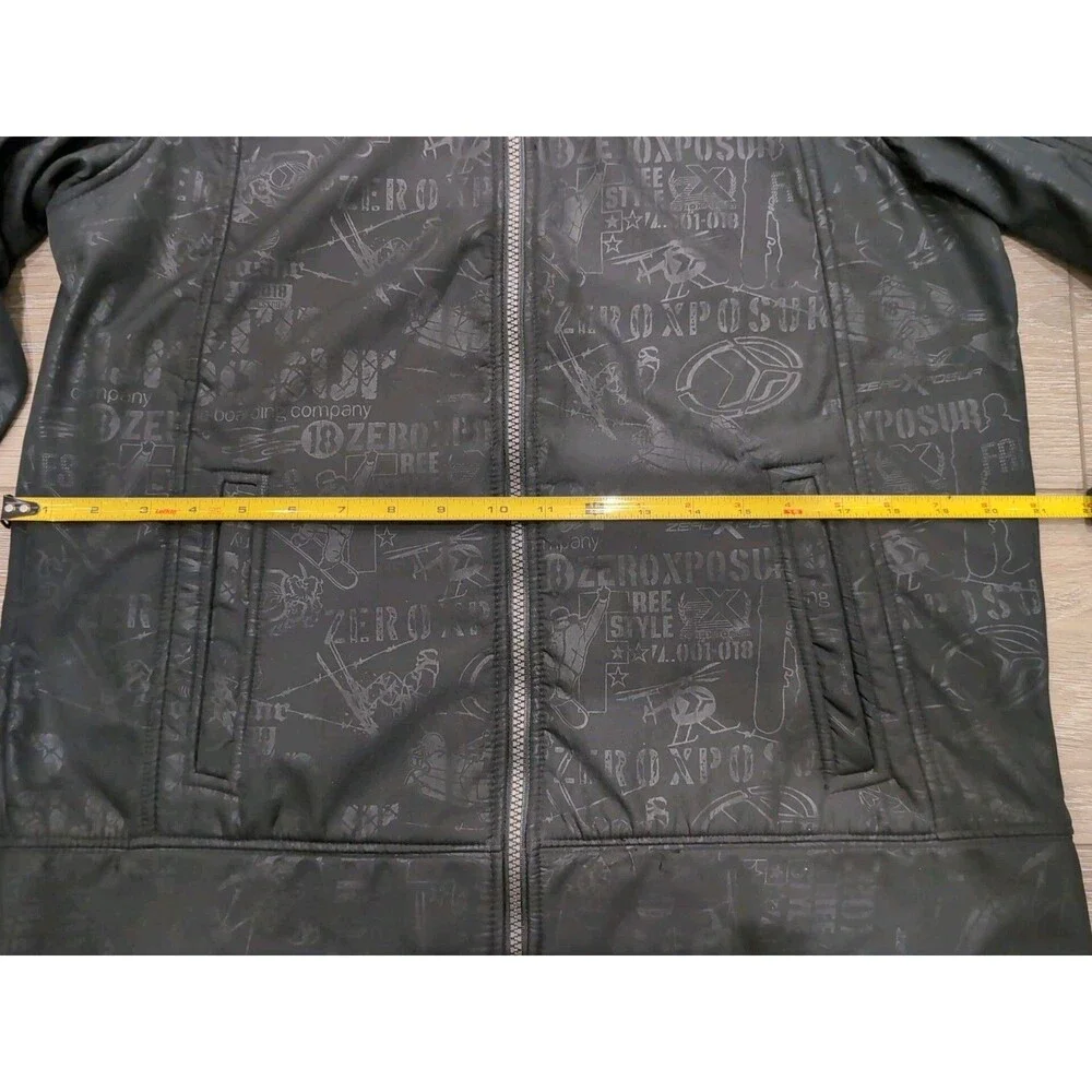 VINTAGE ZERO EXPOSUR LIGHTWEIGHT JACKET Youth XL 18-20 BLACK LOGO PRINT